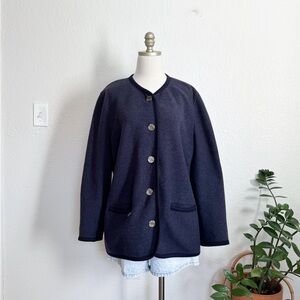 Landhaus boiled wool navy barn jacket